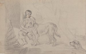 Een jonge jongen met honden door James Ward